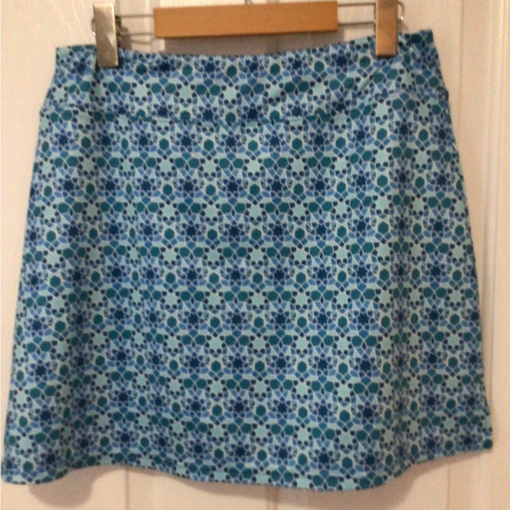 Ekouaer Blue Patterned Women's Skort! Sz. L! Excellent Condition!